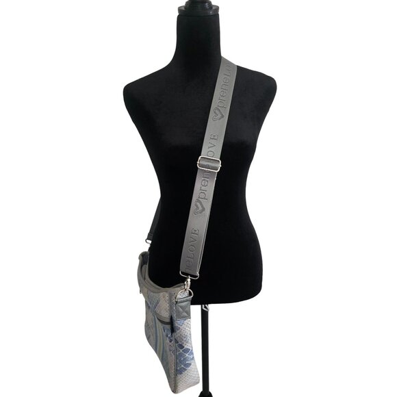 PreneLove Designer Crossbody Bag With Detachable Strap In Blue & White Print - Picture 5 of 5